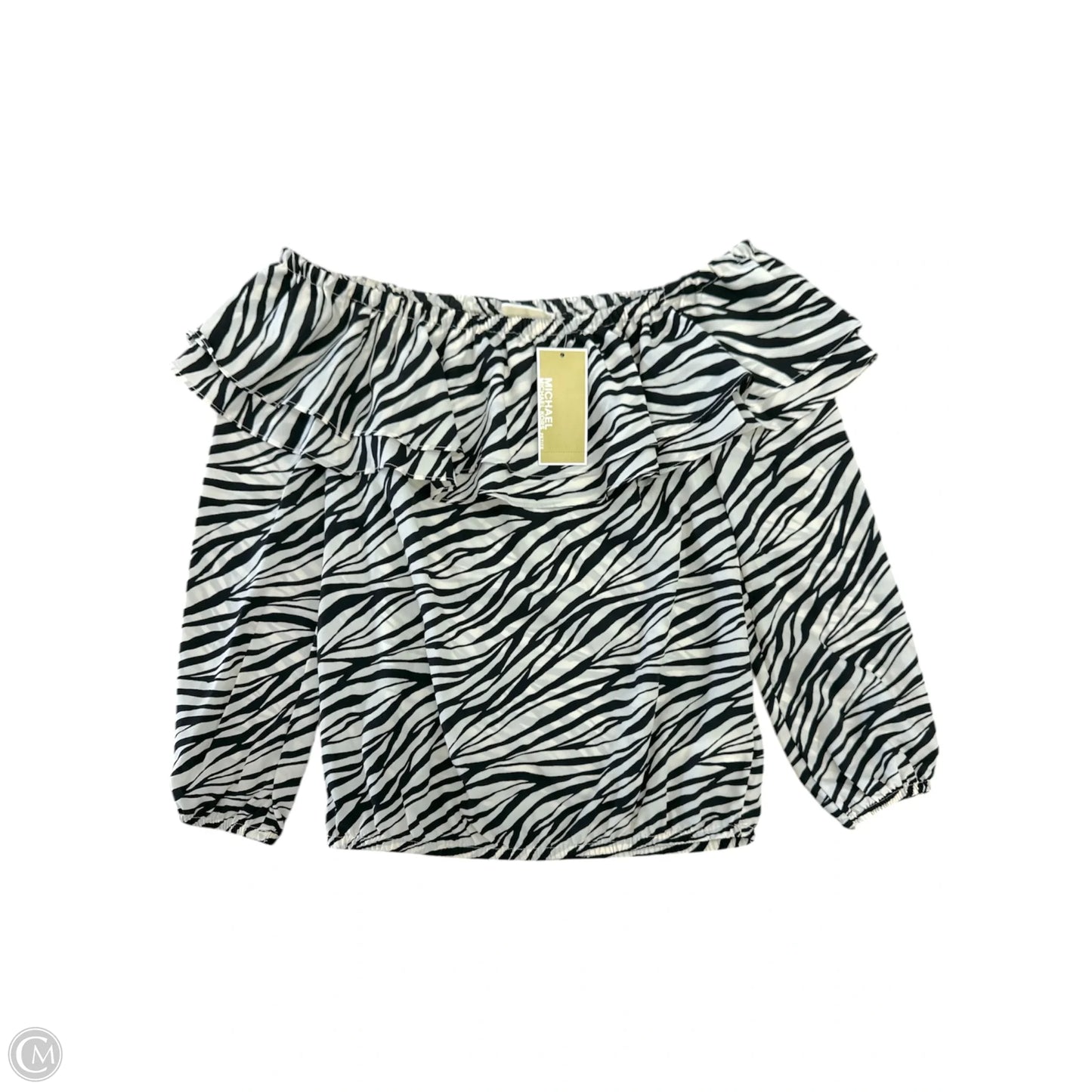Top Long Sleeve By Michael By Michael Kors In Zebra Print, Size: Xs