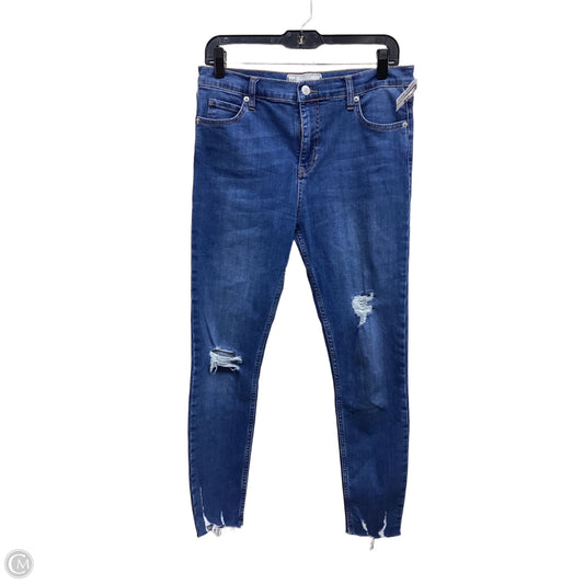 Jeans Skinny By Free People In Blue Denim, Size: 8