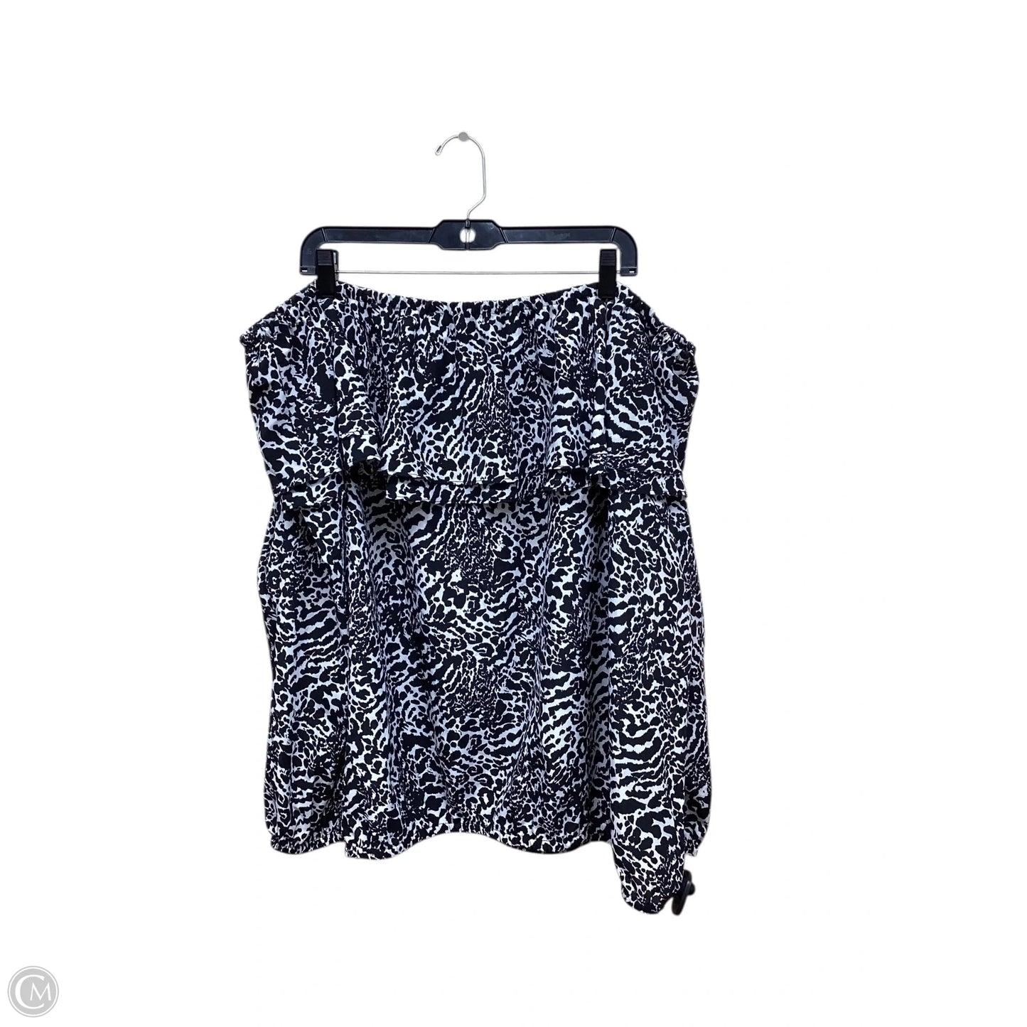 Top Long Sleeve By Michael By Michael Kors In Black & White, Size: 3x