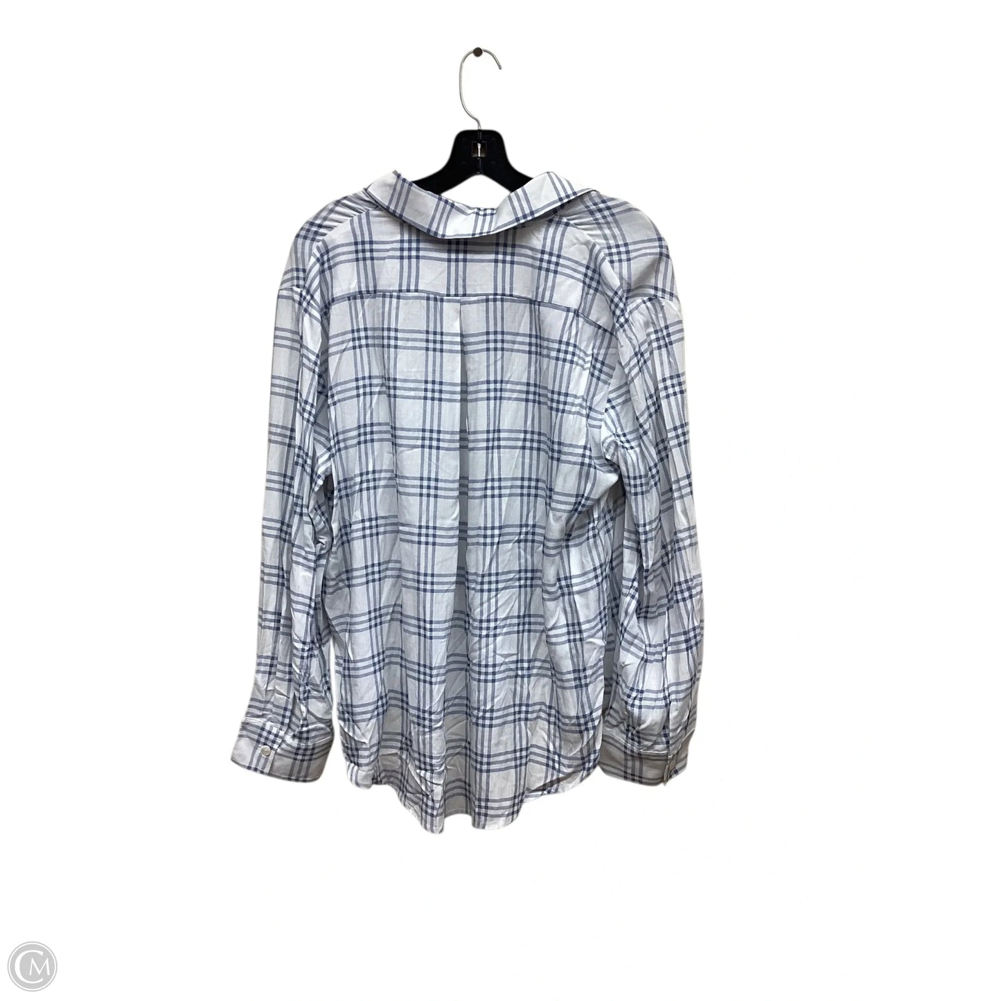 Top Long Sleeve By Pink Lily In Blue & White, Size: Xl