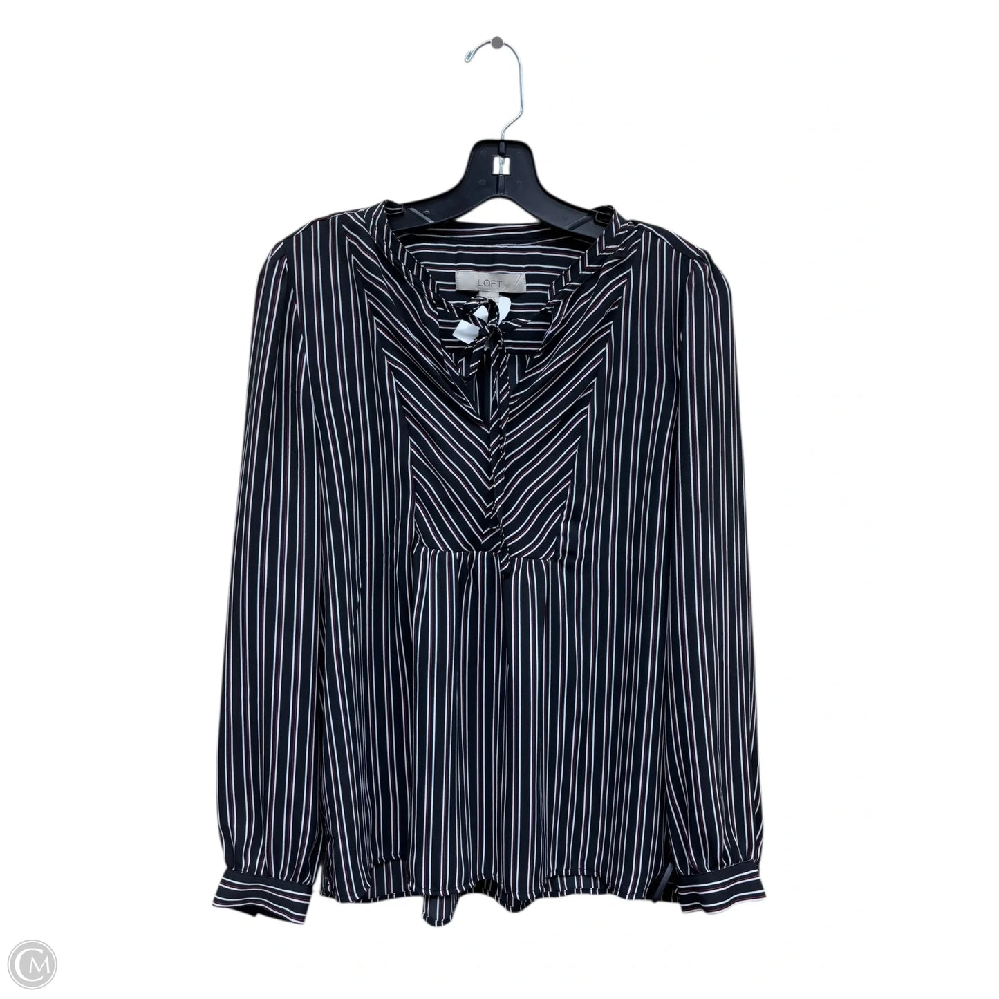 Top Long Sleeve By Loft In Striped Pattern, Size: M