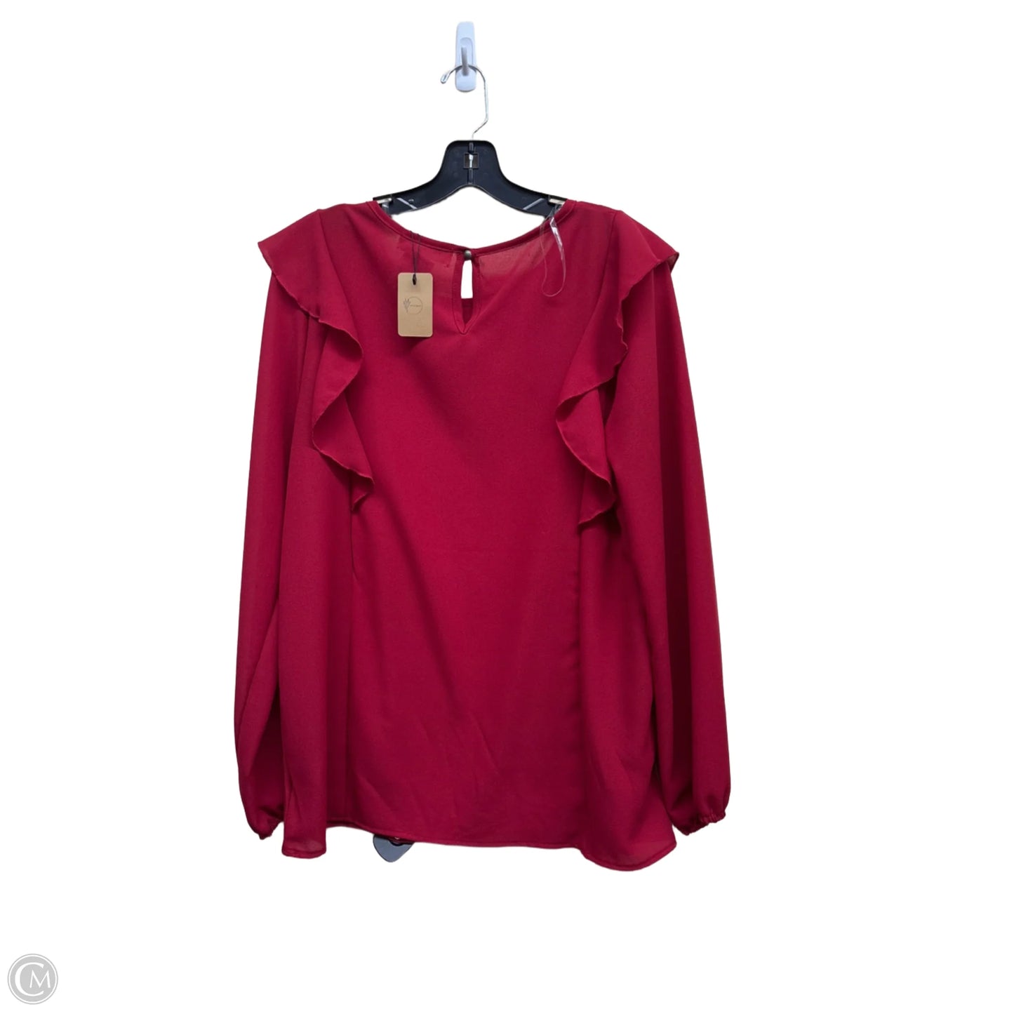 Top Long Sleeve By Clothes Mentor In Red, Size: L