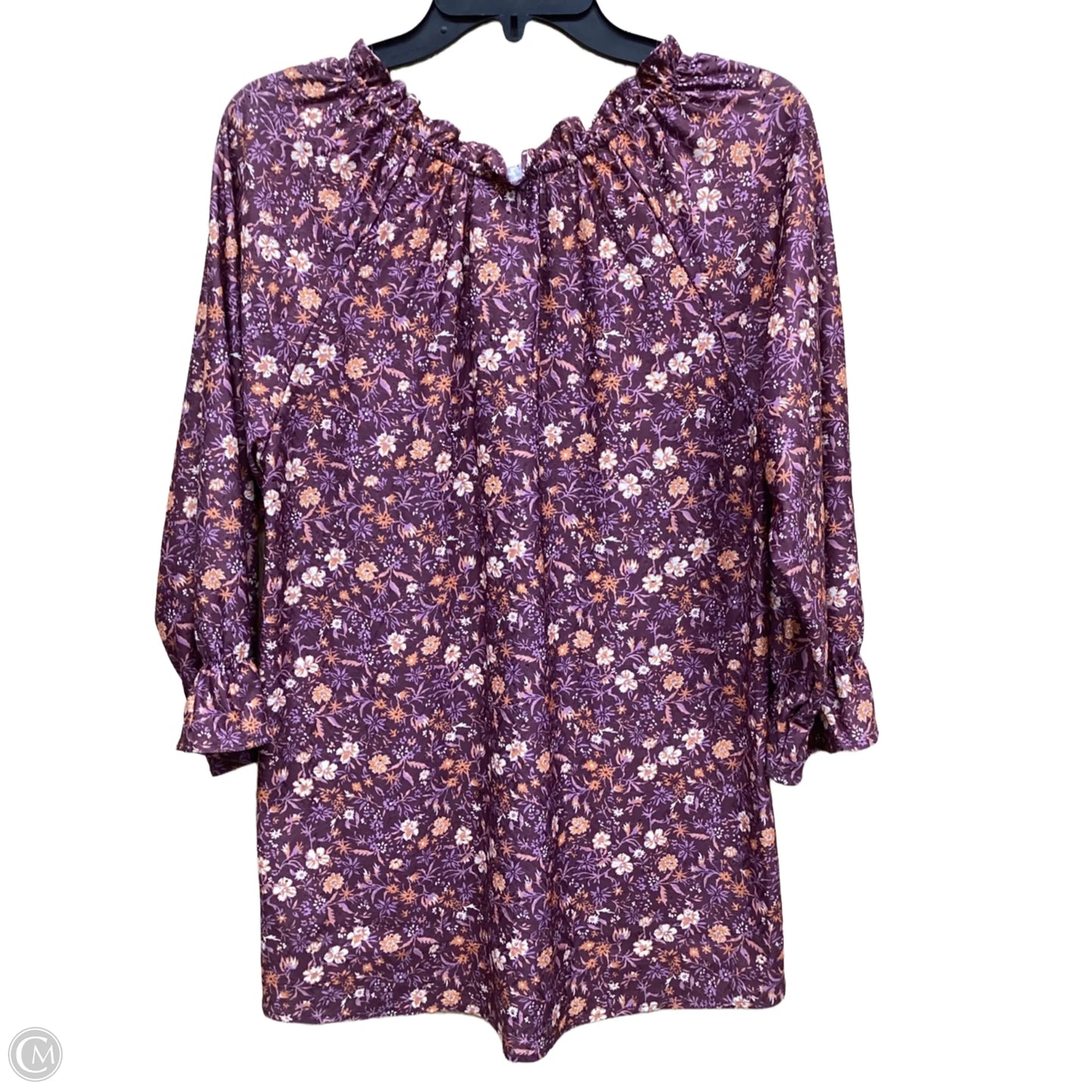 Top Long Sleeve By Bobeau In Floral Print, Size: S