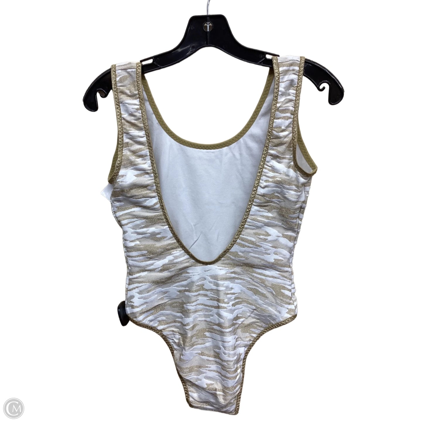 Swimsuit By Clothes Mentor In Gold & White, Size: M