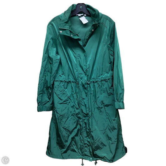 Jacket Windbreaker By Chicos In Green, Size: S