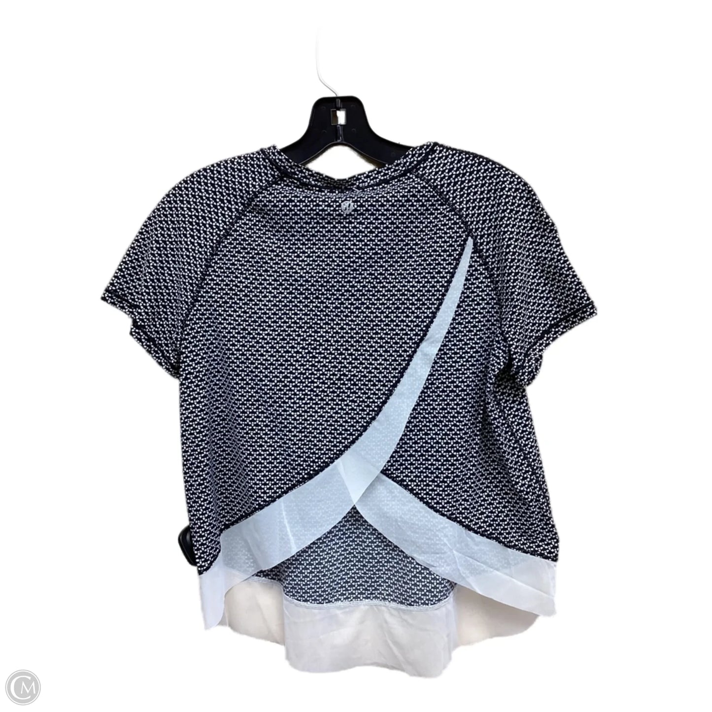 Athletic Top Short Sleeve By Lululemon In Black & White