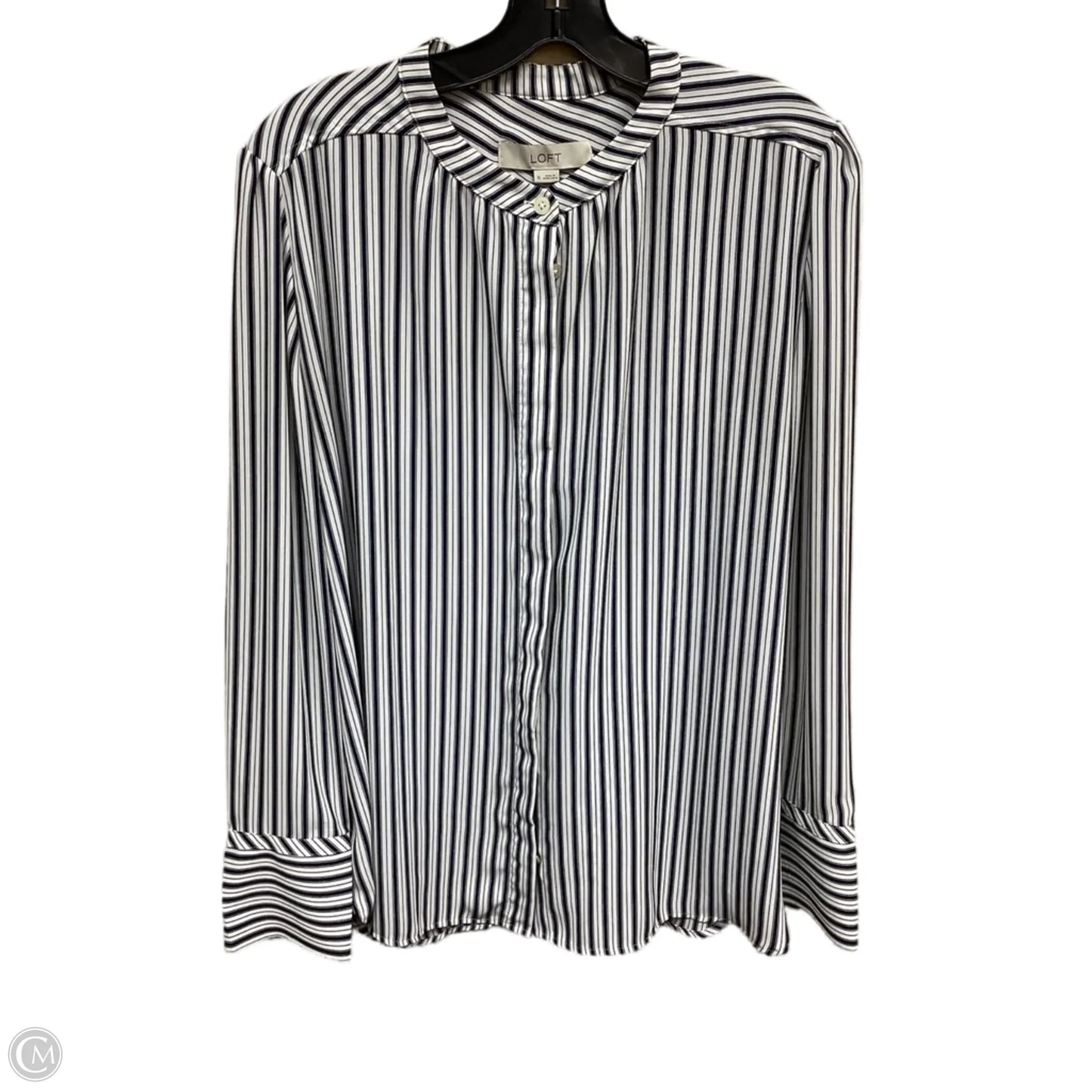 Top Long Sleeve By Loft In Striped Pattern, Size: Xl
