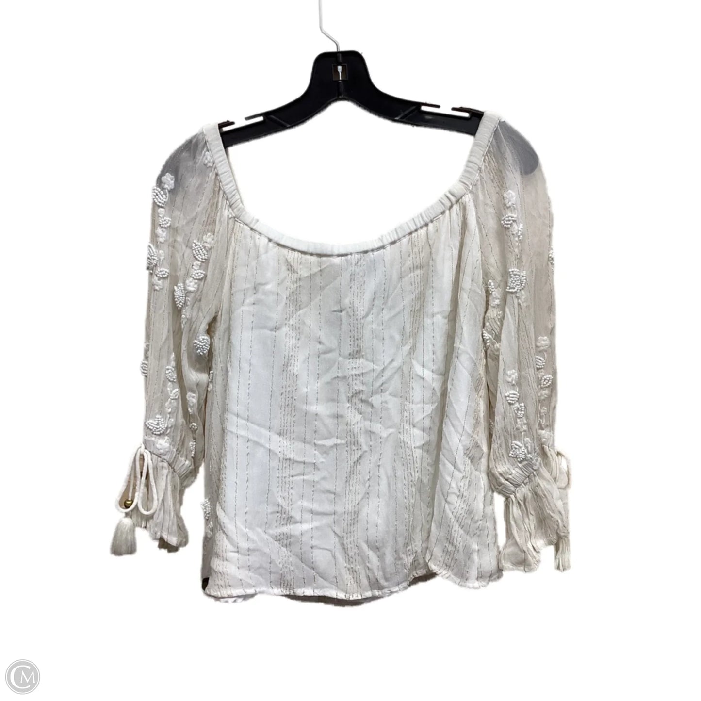 Top Long Sleeve By Clothes Mentor In White, Size: S