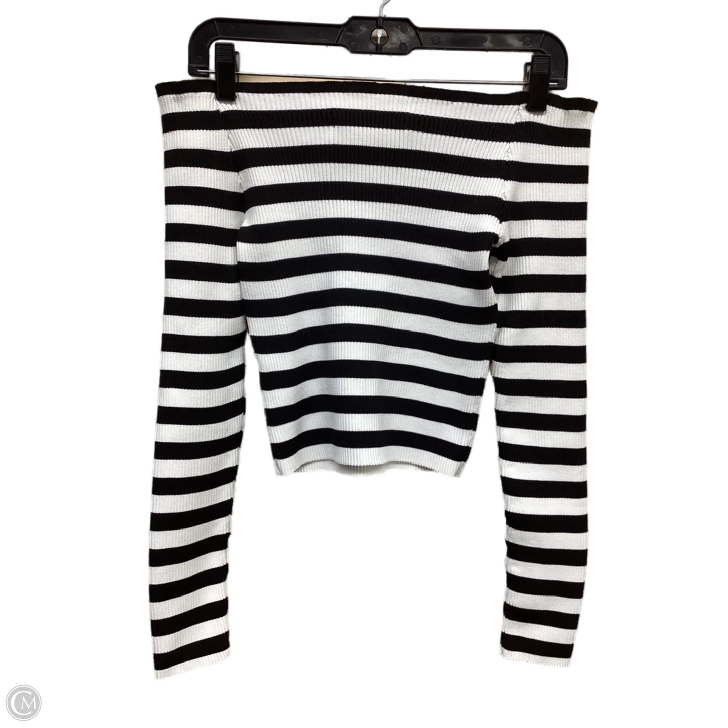 Top Long Sleeve By Silence And Noise In Striped Pattern, Size: M