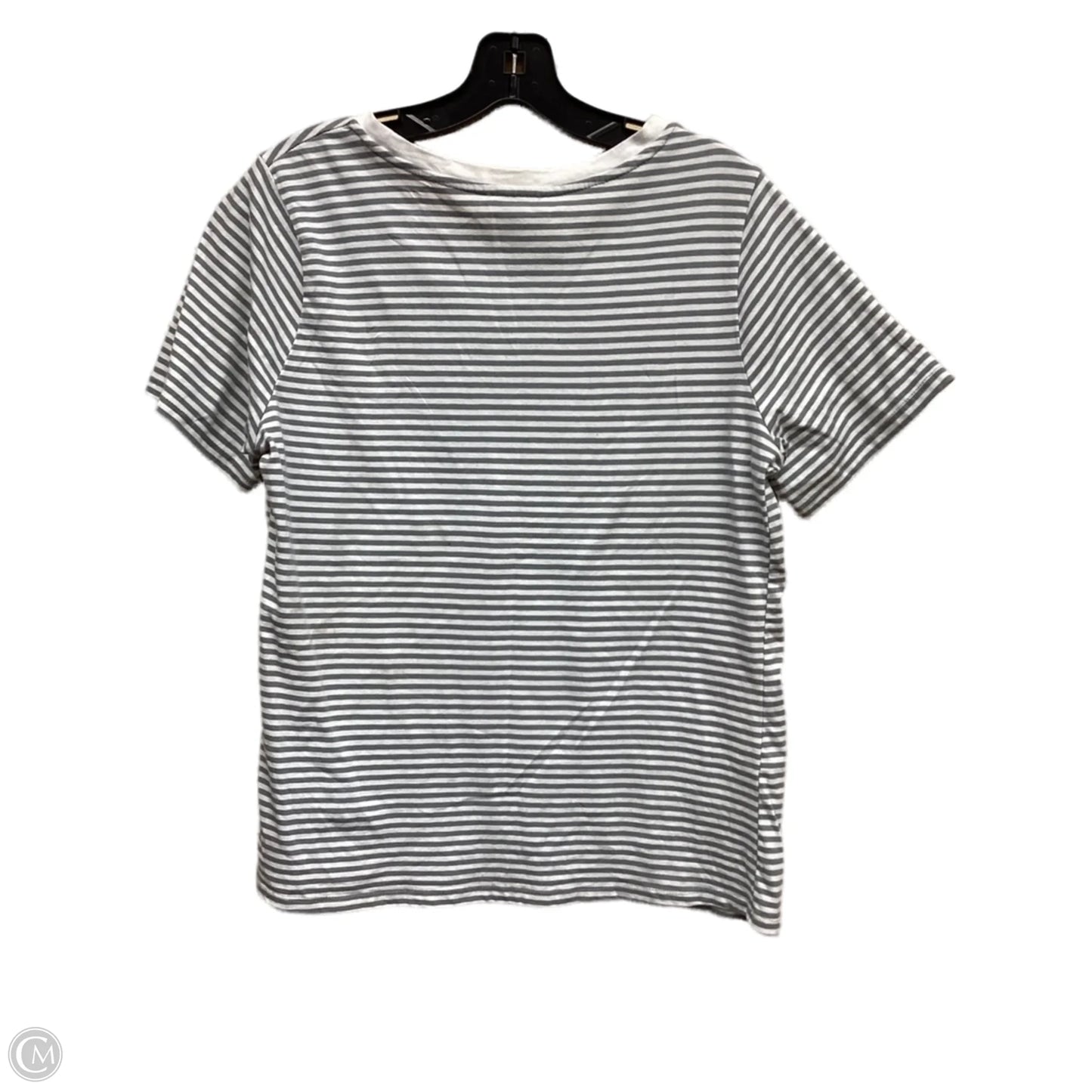 Top Short Sleeve By Ella Moss In Striped Pattern, Size: L