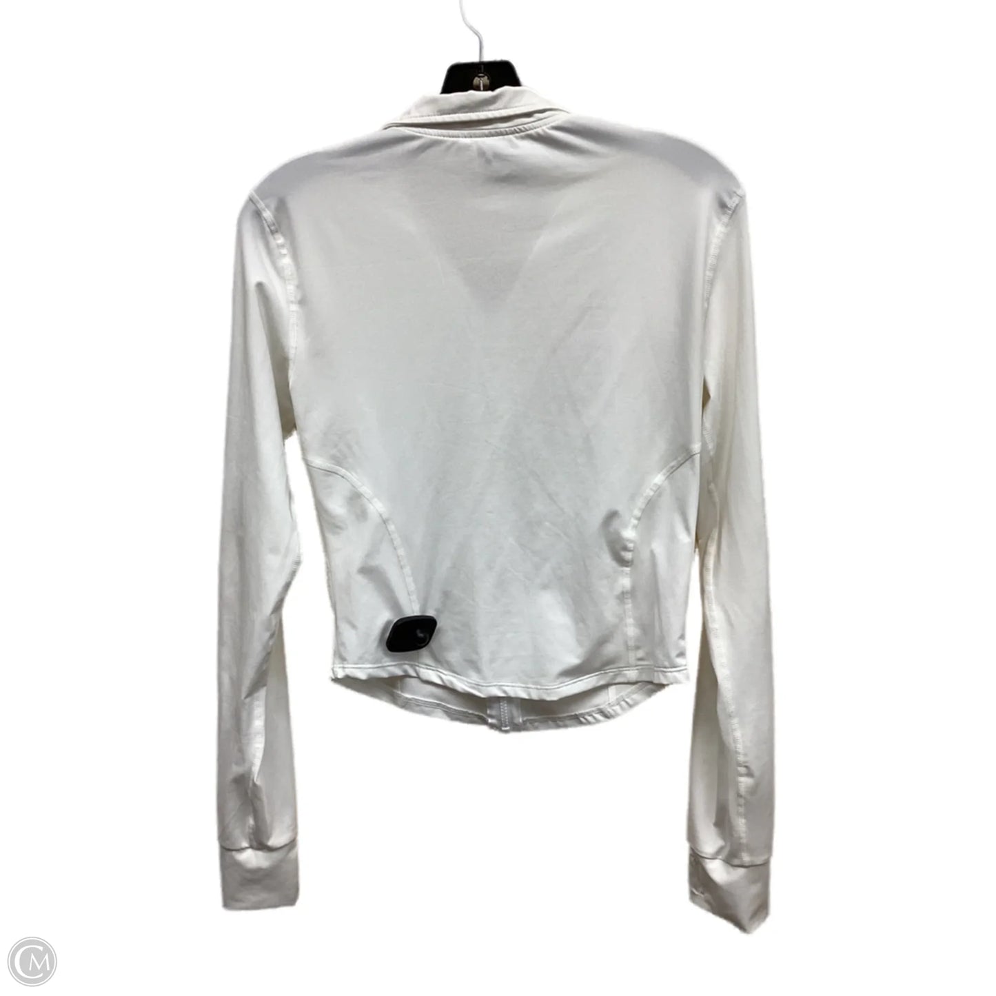 Athletic Top Long Sleeve Collar By Clothes Mentor In White, Size: L