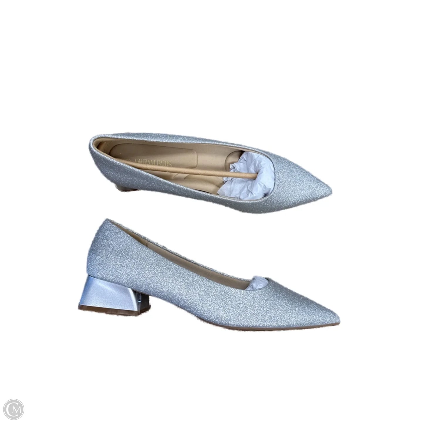 Shoes Heels Block By Clothes Mentor In Silver, Size: 9.5