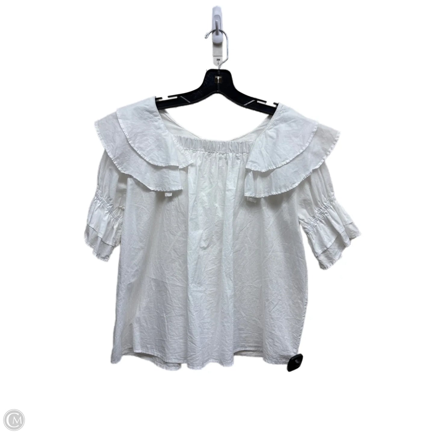 Top Short Sleeve By Clothes Mentor In White, Size: M