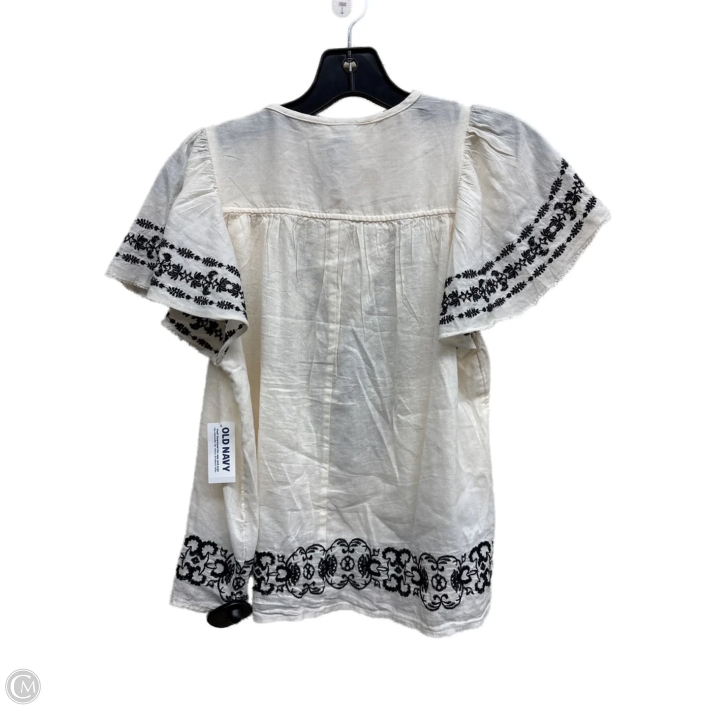 Top Short Sleeve By Old Navy In Black & White, Size: S
