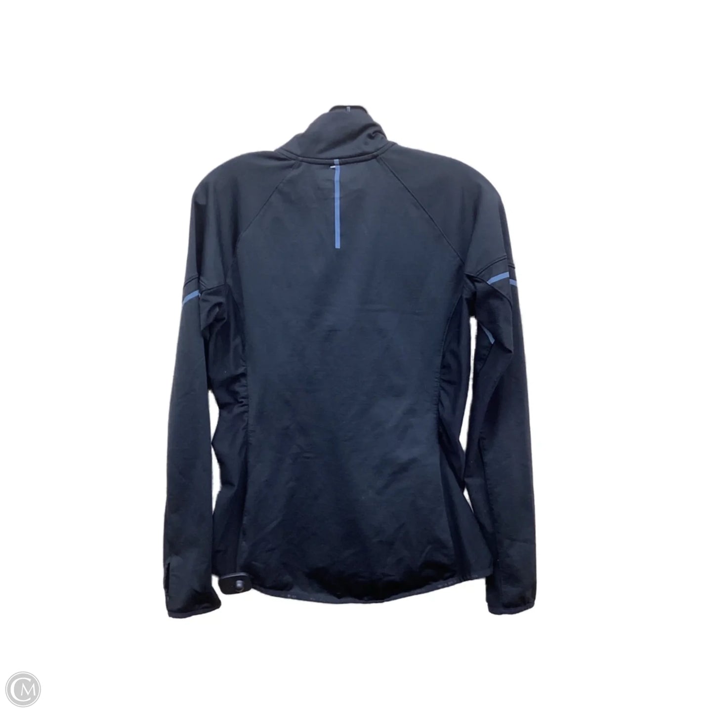 Athletic Top Long Sleeve Collar By New Balance In Black, Size: M