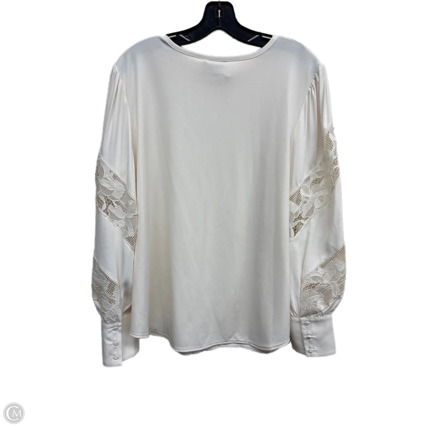 Top Long Sleeve By Ann Taylor In White, Size: L