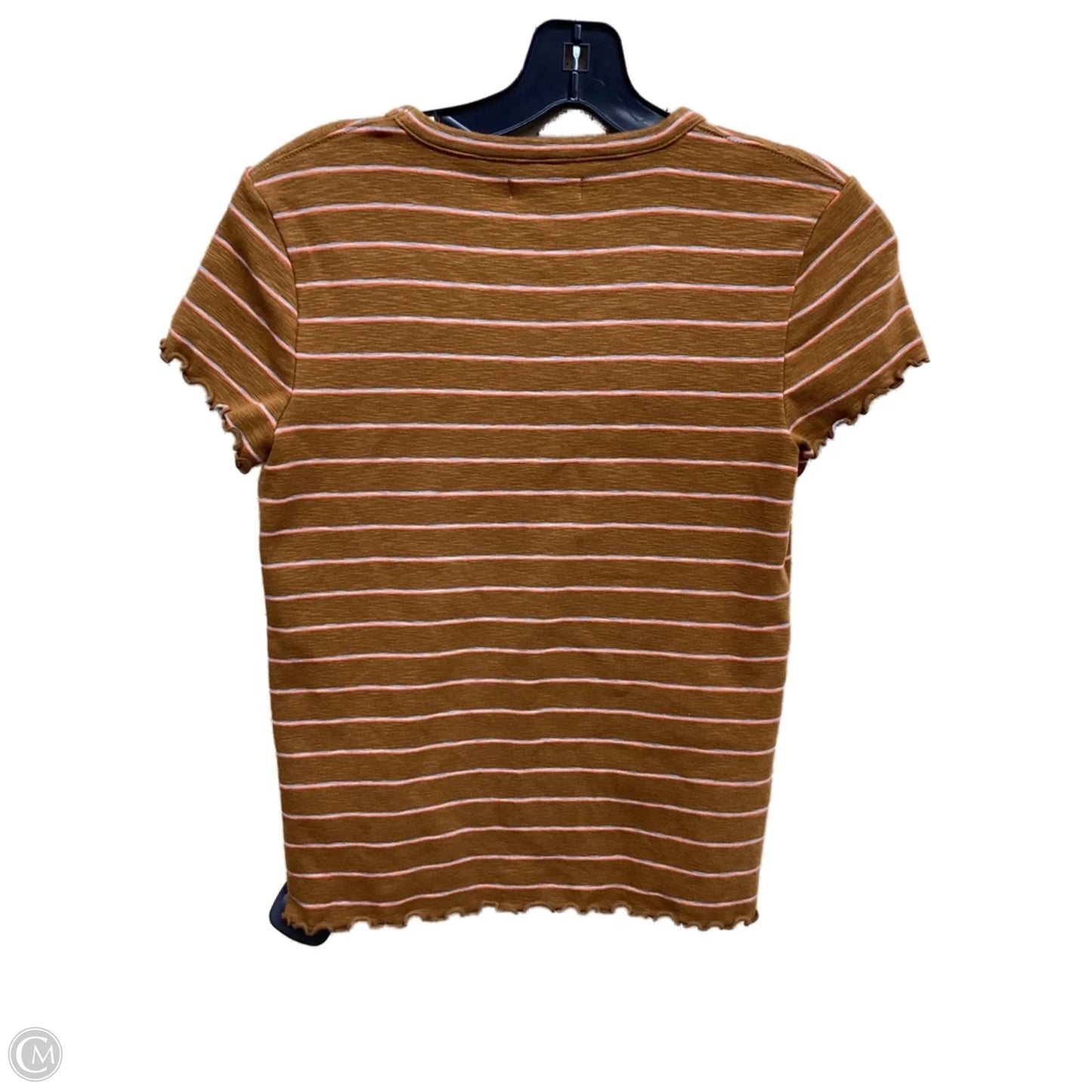 Top Short Sleeve By Madewell In Striped Pattern, Size: S