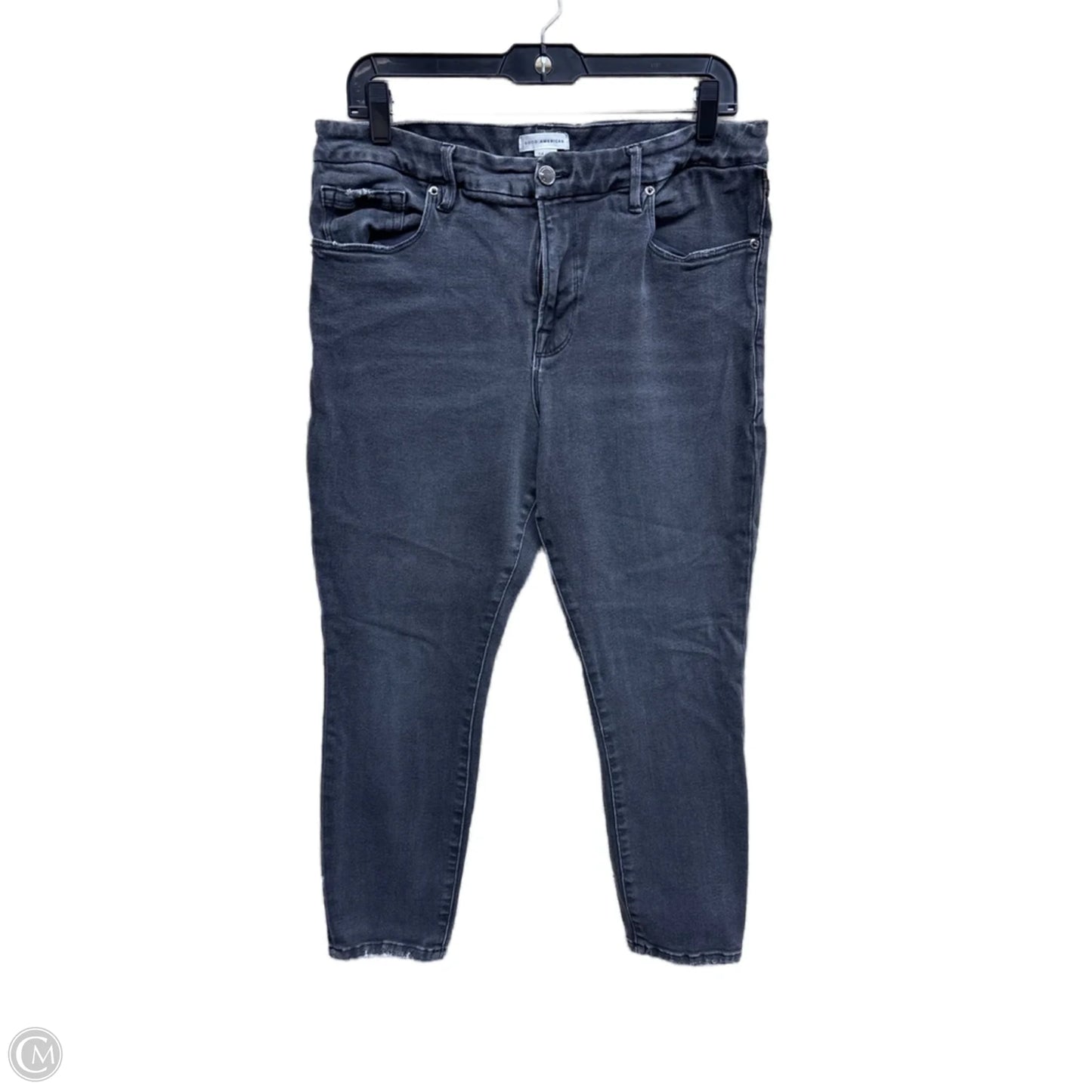 Jeans Straight By Good American In Black Denim, Size: 14