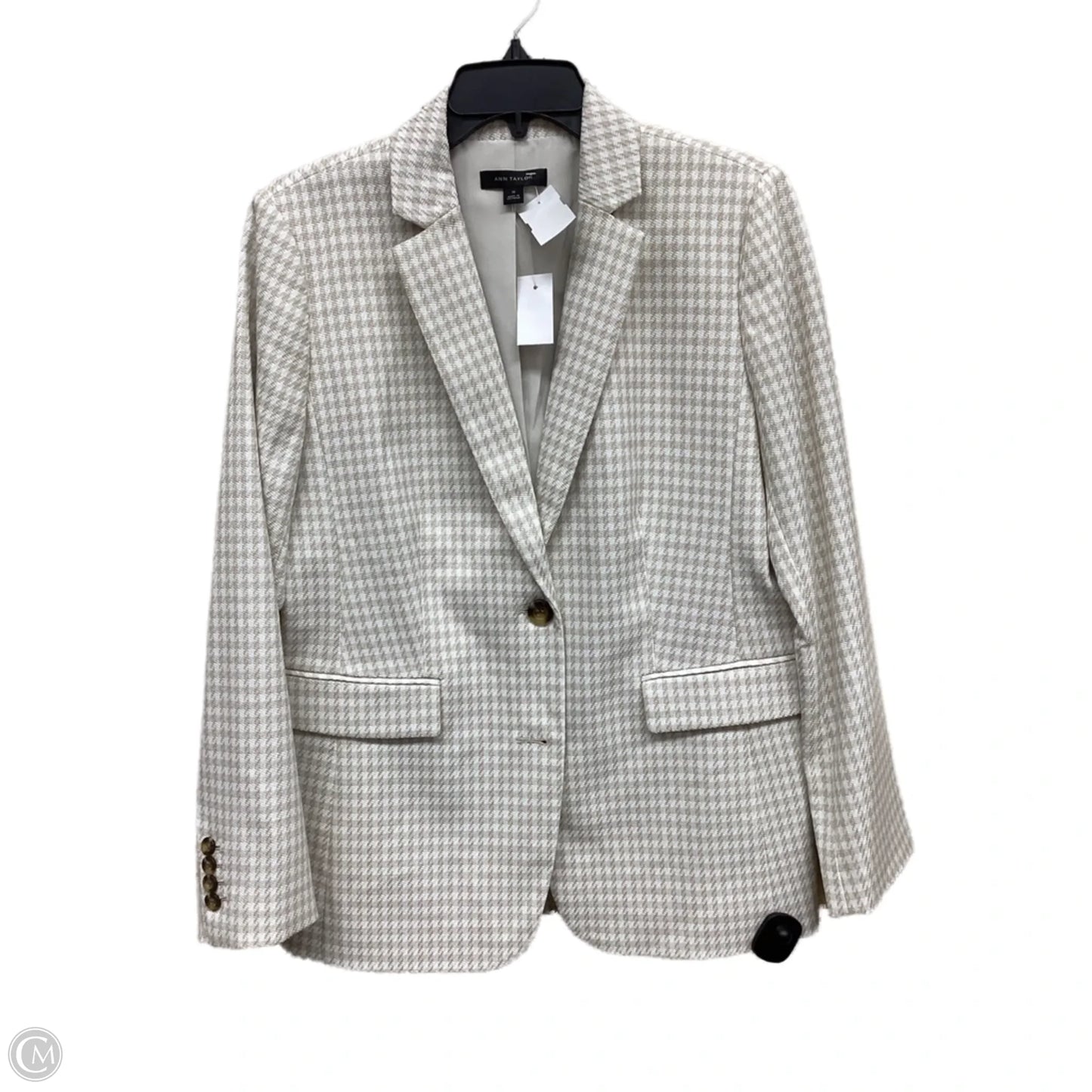 Blazer By Ann Taylor In Tan & White, Size: M