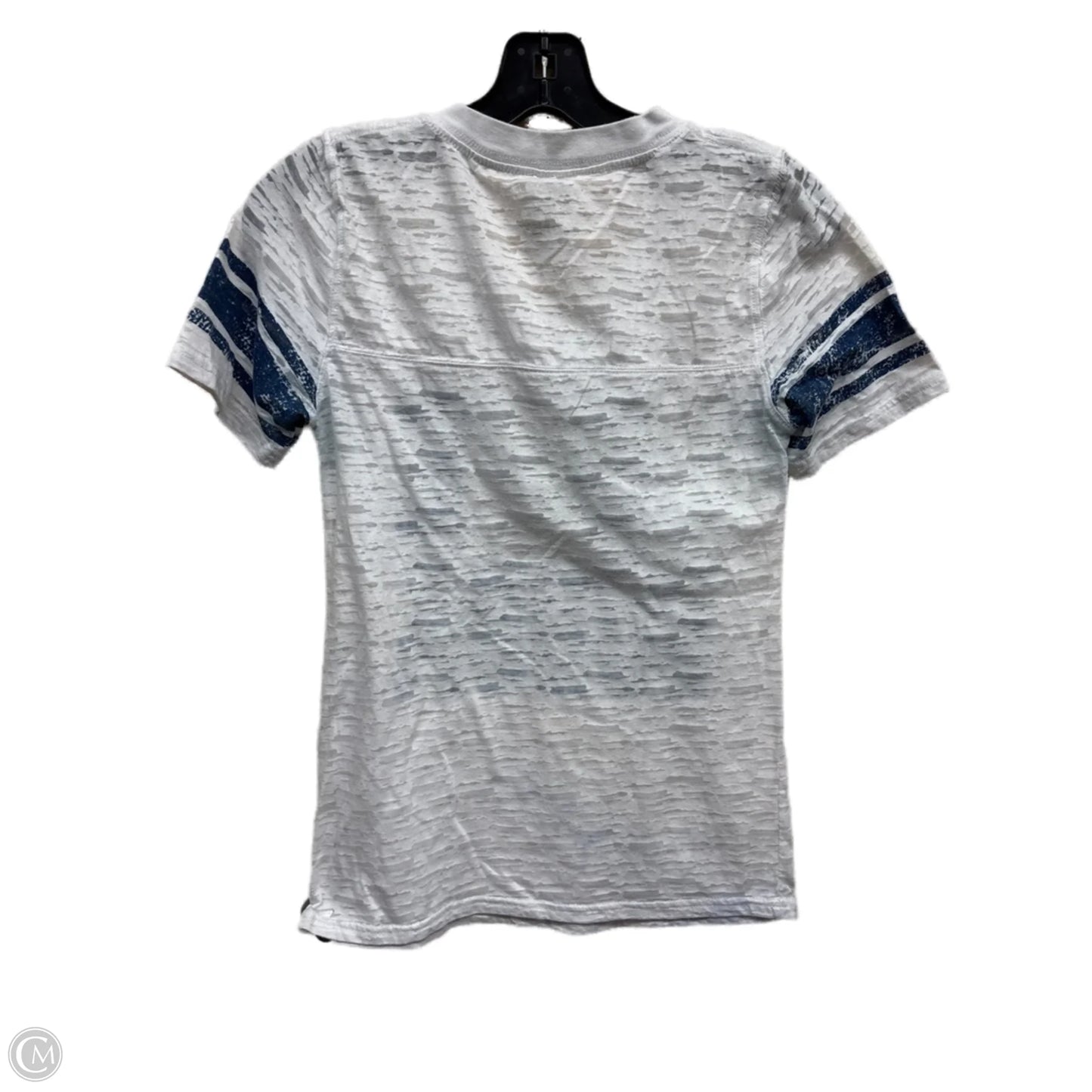 Top Short Sleeve By Clothes Mentor In Blue & White, Size: M
