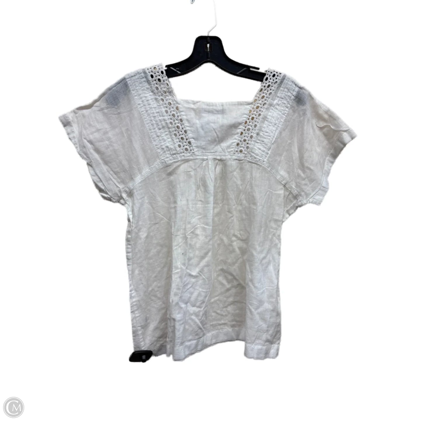 Top Short Sleeve By Banana Republic In White, Size: L