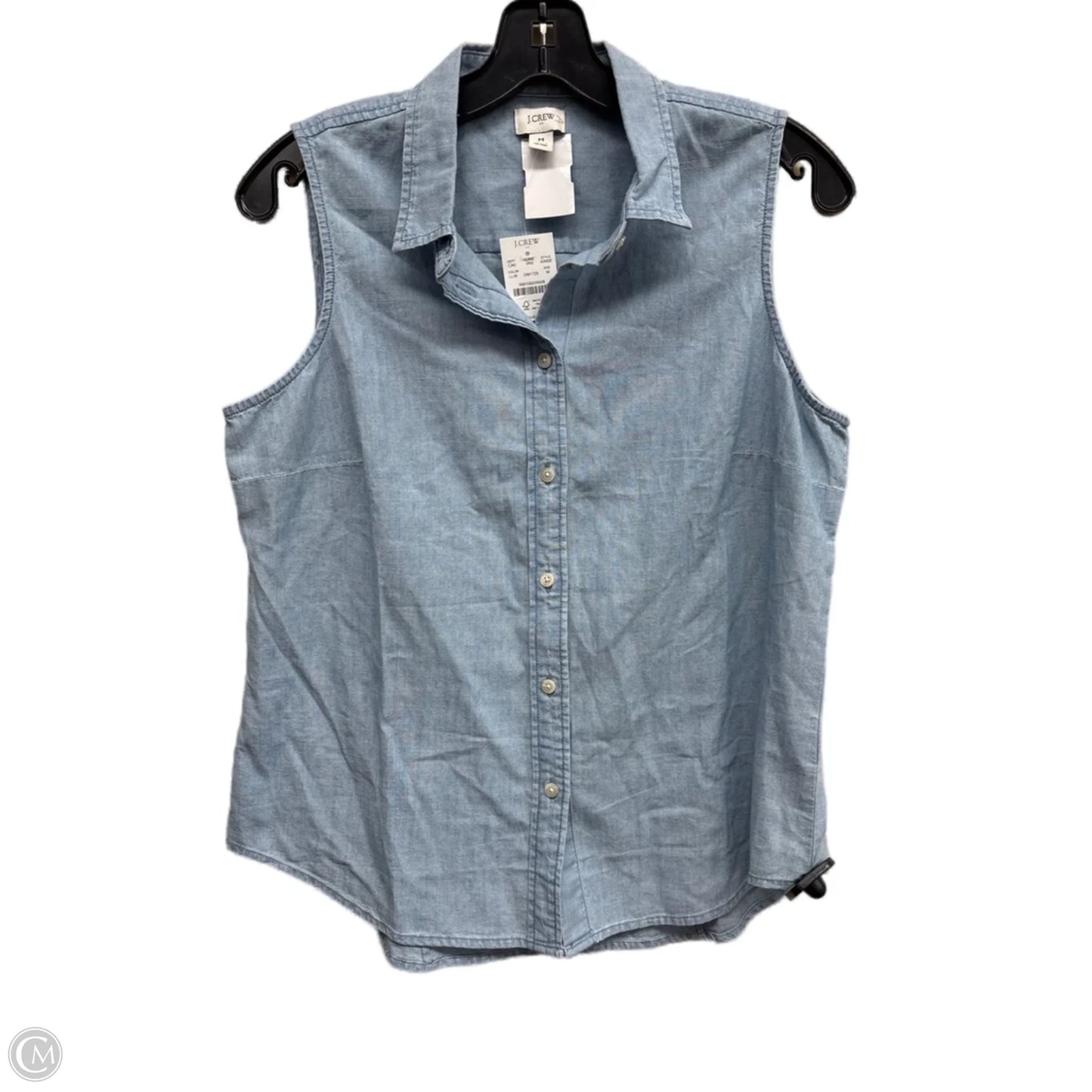 Top Sleeveless By J. Crew In Blue Denim, Size: M