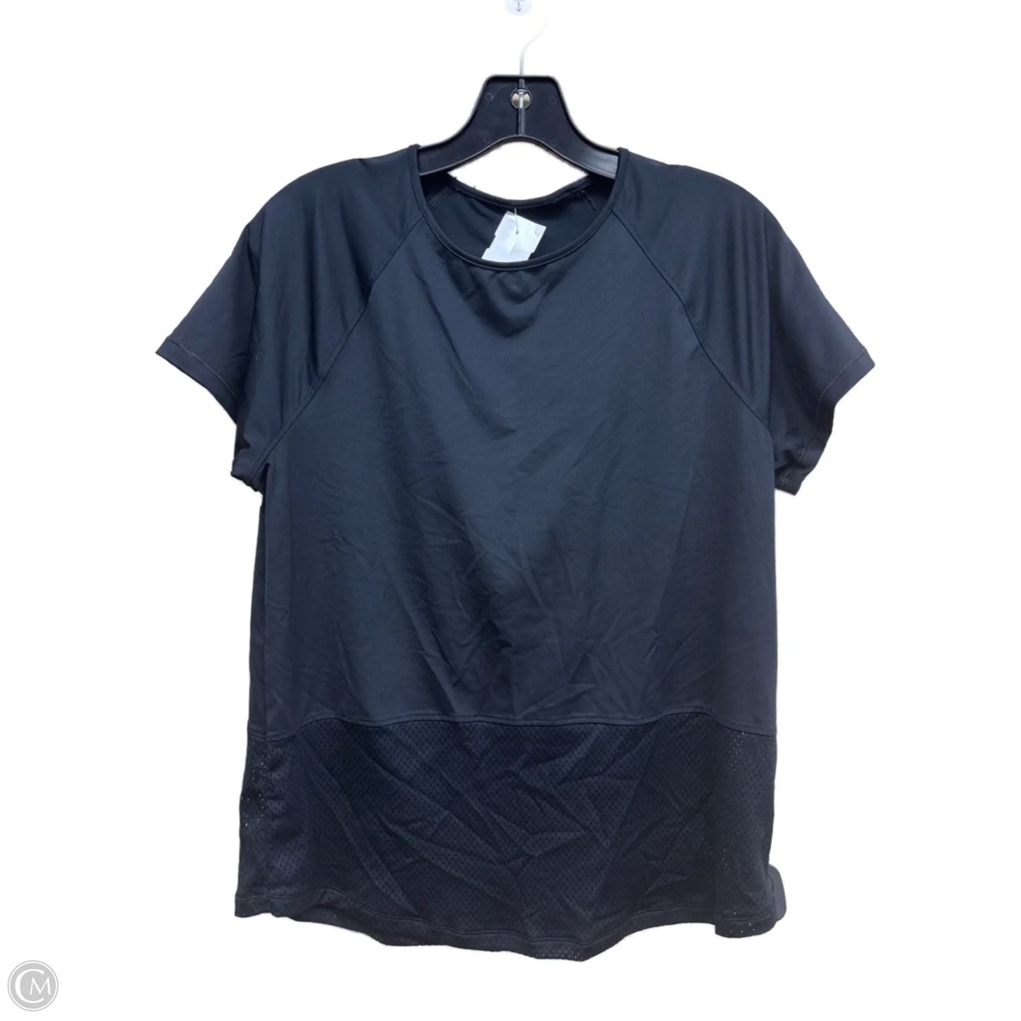 Athletic Top Short Sleeve By Under Armour In Black, Size: L