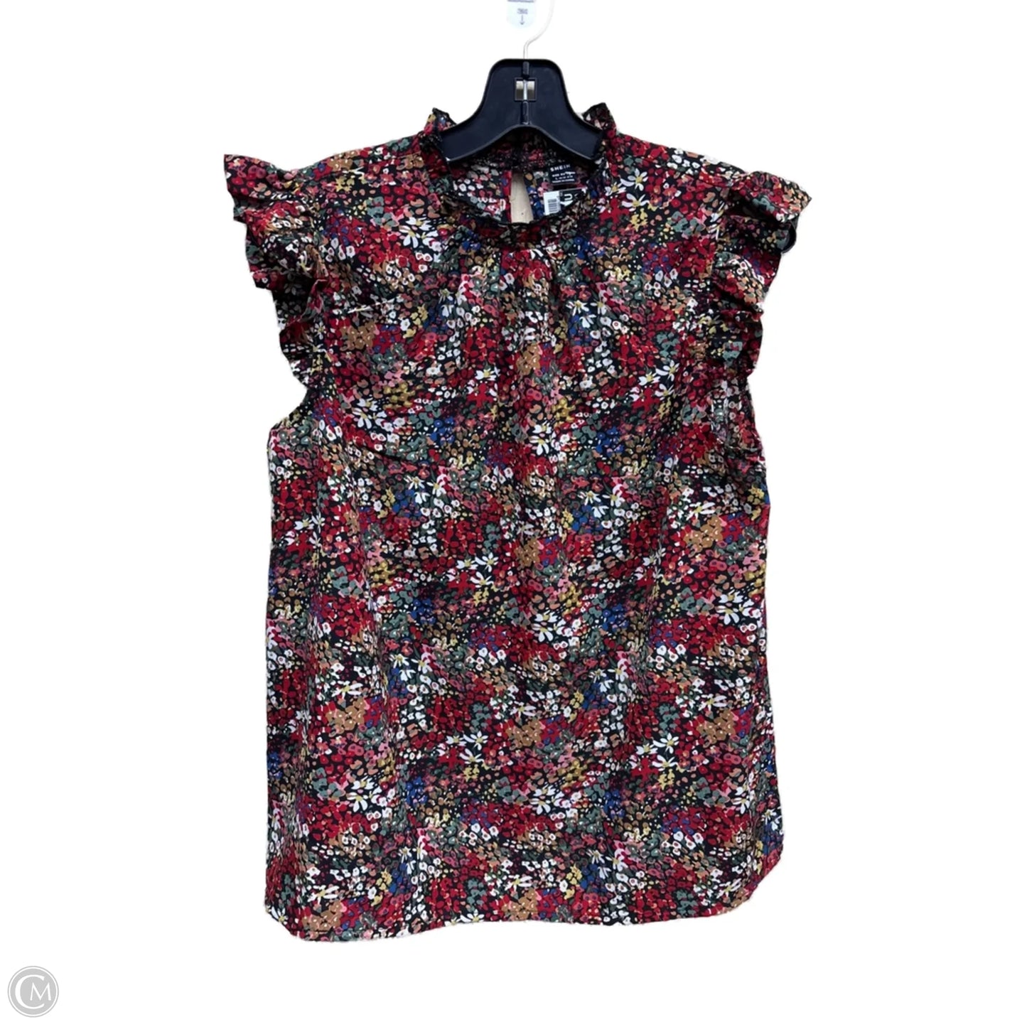 Top Sleeveless By Shein In Floral Print, Size: L