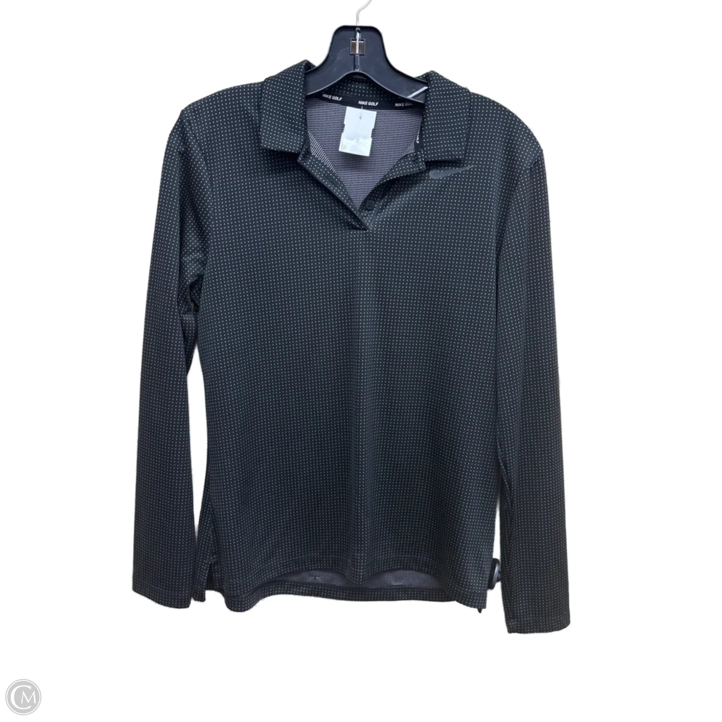 Athletic Top Long Sleeve Crewneck By Nike In Polkadot Pattern, Size: M