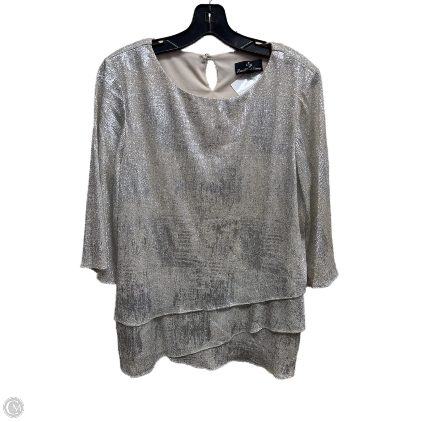 Top Short Sleeve By Clothes Mentor In Silver, Size: M