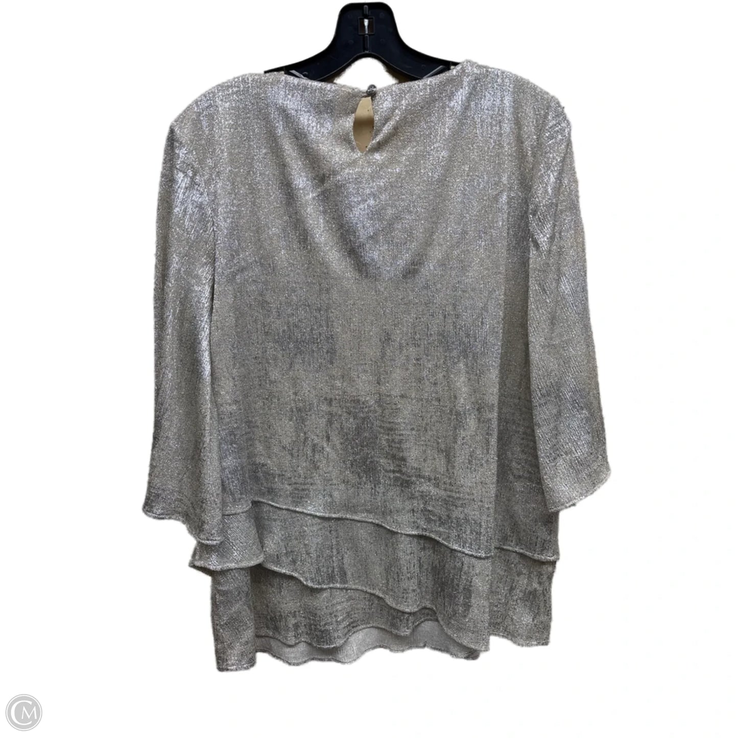 Top Short Sleeve By Clothes Mentor In Silver, Size: M