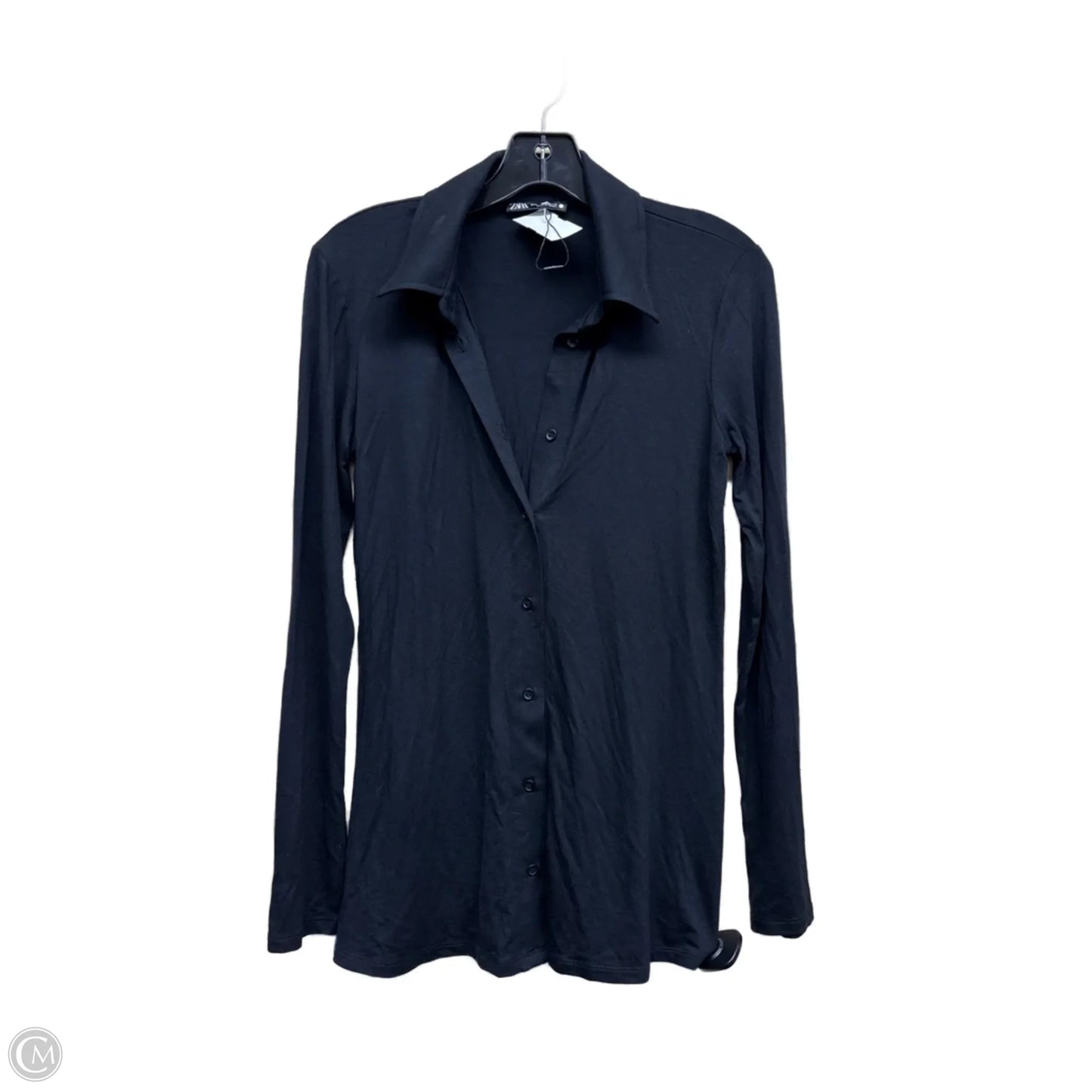 Top Long Sleeve By Zara In Black, Size: S