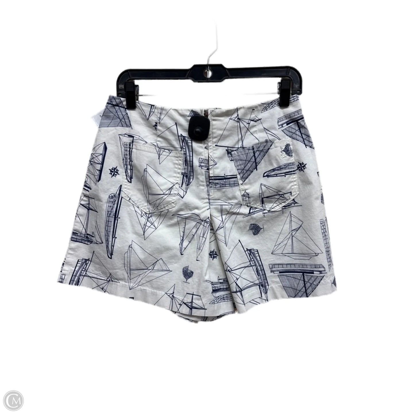 Shorts Designer By Tory Burch In Blue & White, Size: 6
