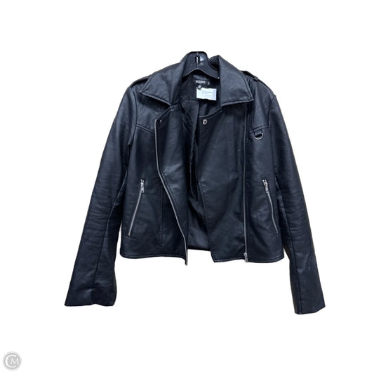 Jacket Moto By Clothes Mentor In Black, Size: S