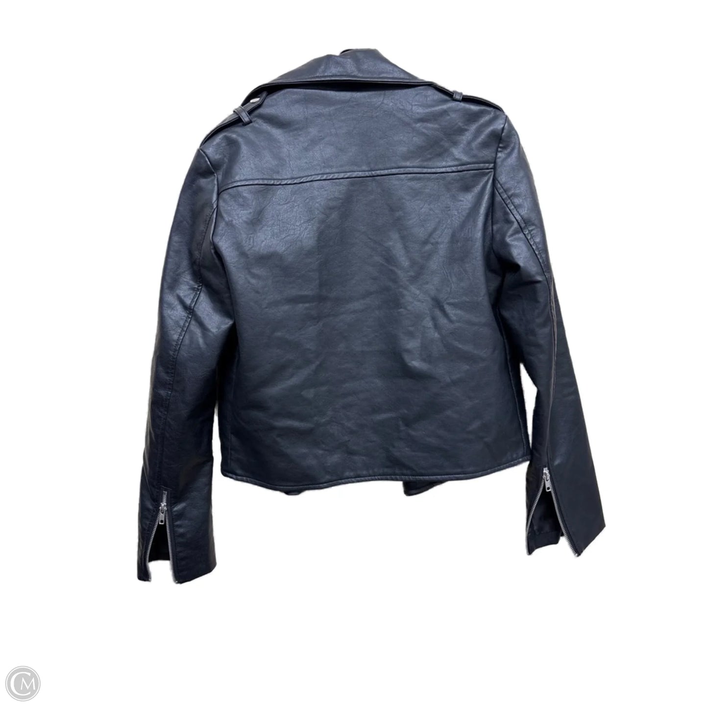 Jacket Moto By Clothes Mentor In Black, Size: S