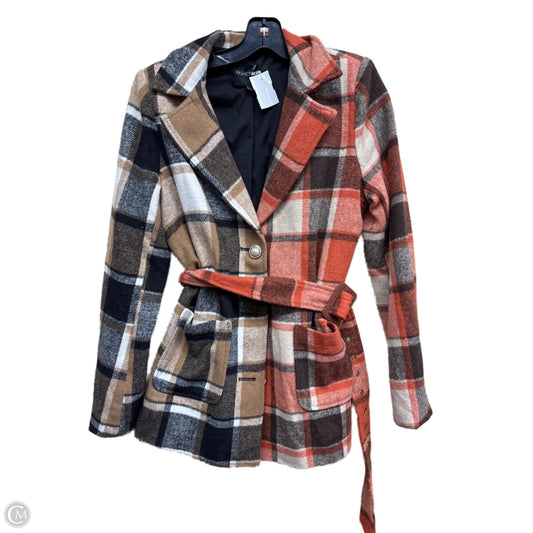 Jacket Fleece By Fashion Nova In Plaid Pattern, Size: L