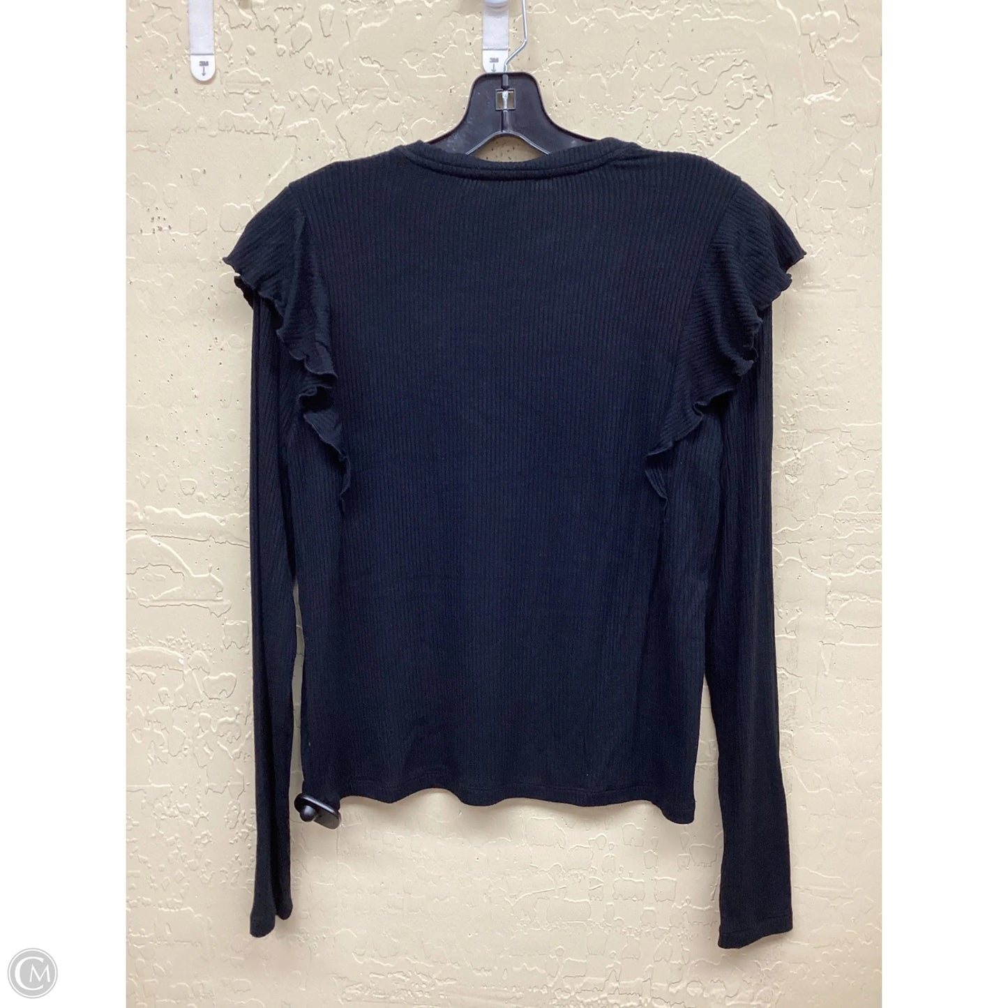 Top Long Sleeve By Splendid In Black, Size: M