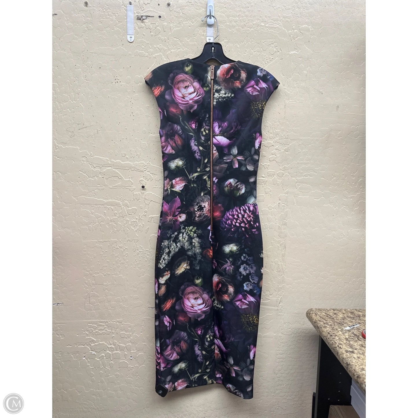 Dress Casual Midi By Ted Baker In Floral Print, Size: 0