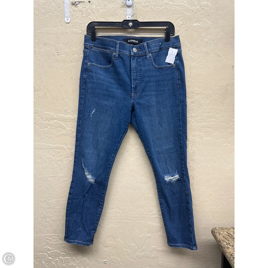 Jeans Skinny By Express In Blue Denim, Size: 10