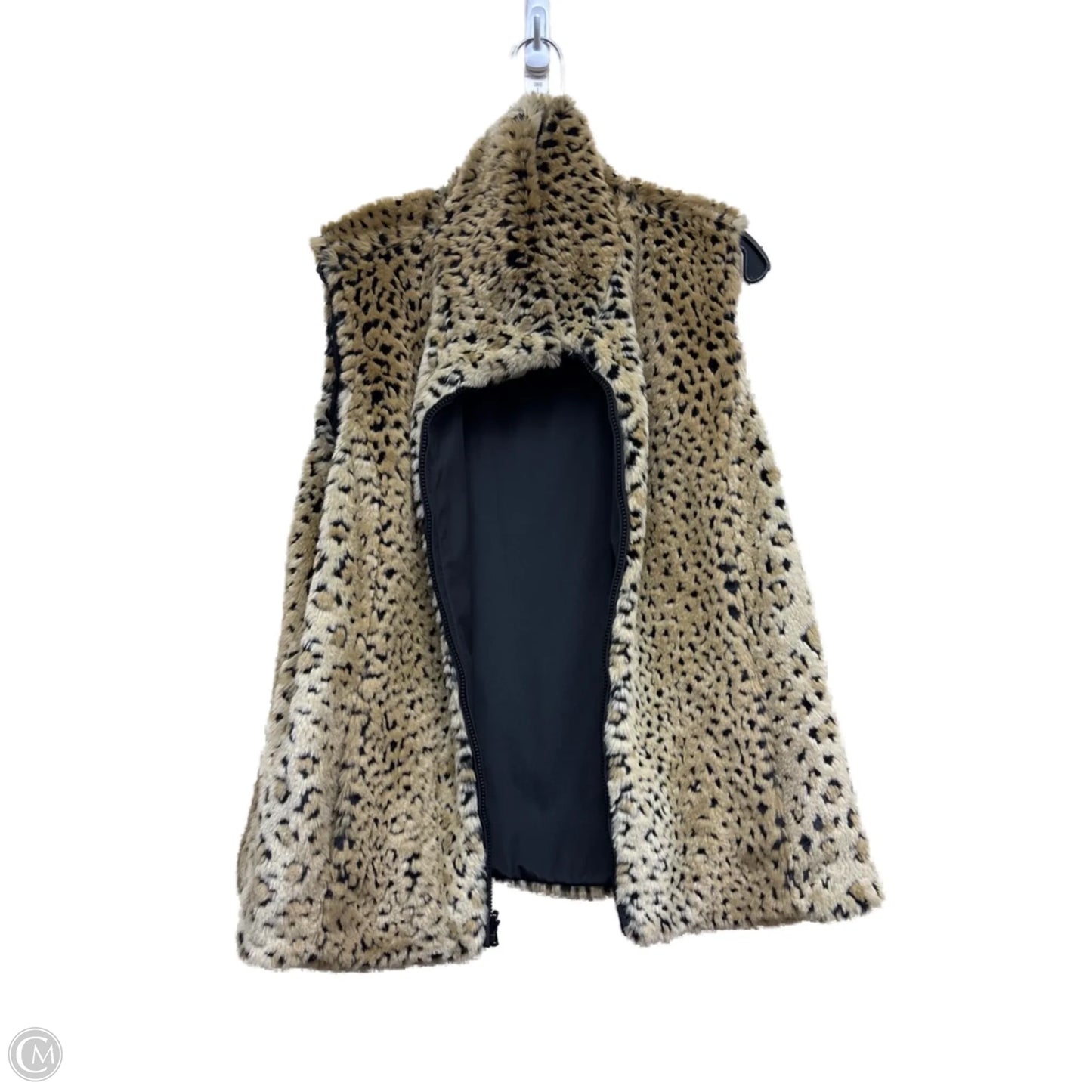 Vest Faux Fur & Sherpa By Clothes Mentor In Animal Print, Size: L