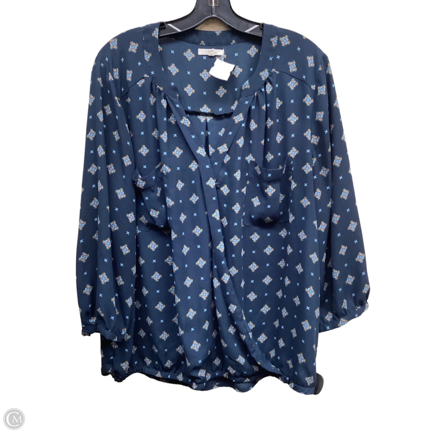 Top Long Sleeve By Maurices In Floral Print, Size: Xxl