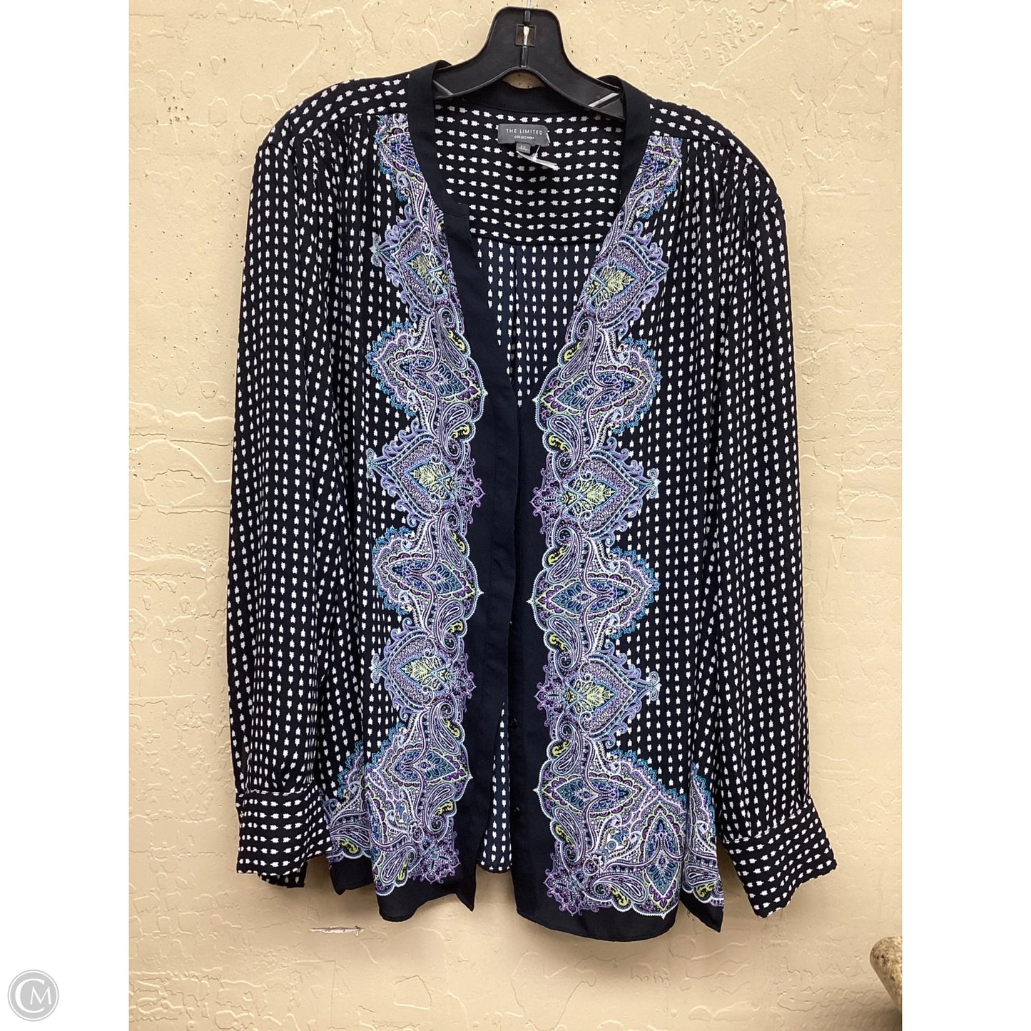 Top Long Sleeve By Limited In Plaid Pattern, Size: 2x