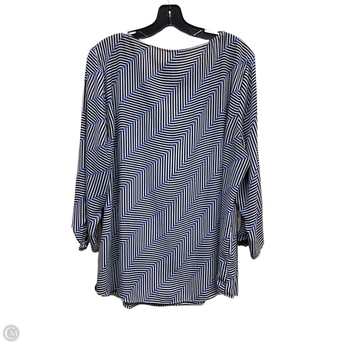 Top Long Sleeve By Talbots In Striped Pattern, Size: 2x
