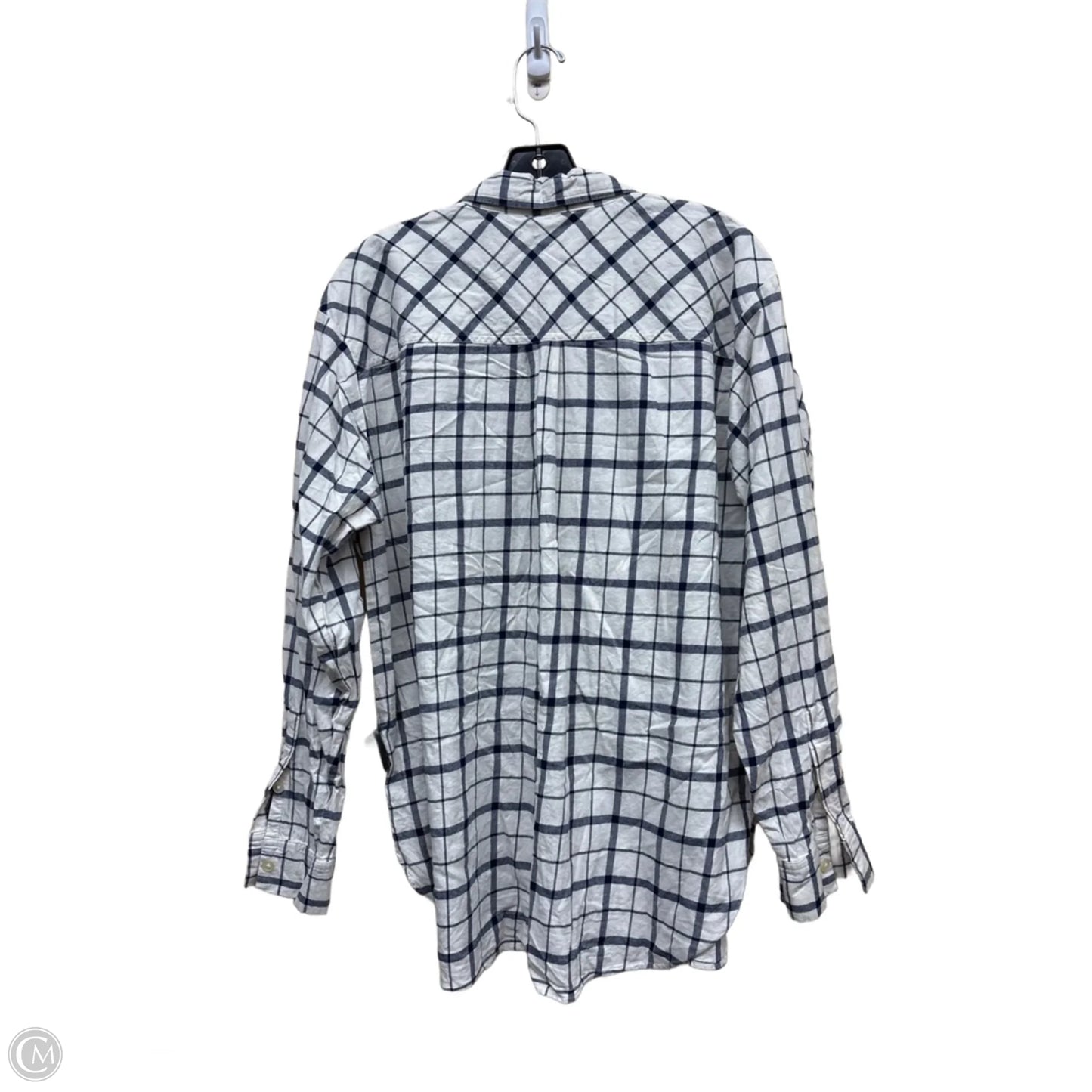 Top Long Sleeve By Loft In Blue & White, Size: L