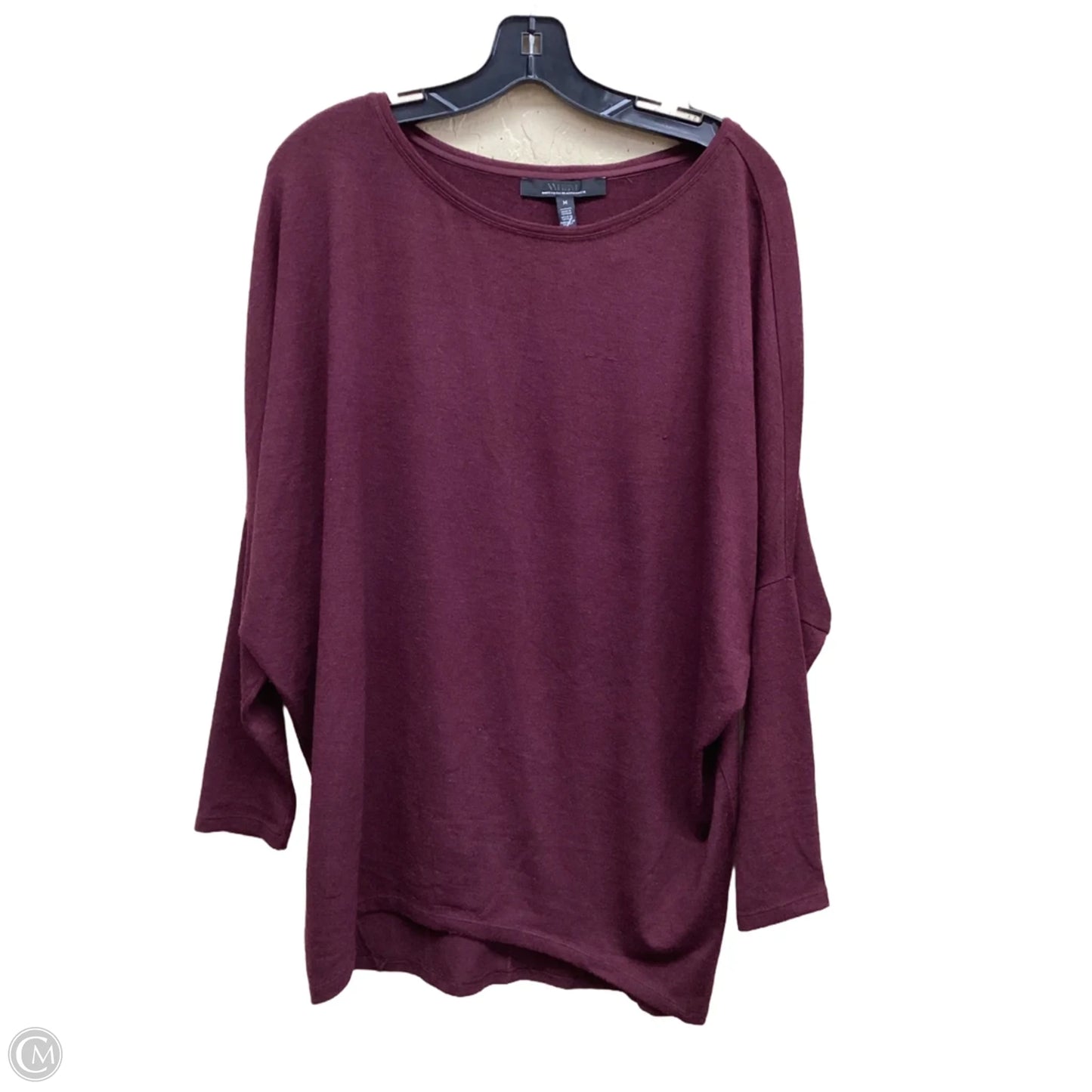 Top Long Sleeve By White House Black Market In Maroon, Size: M