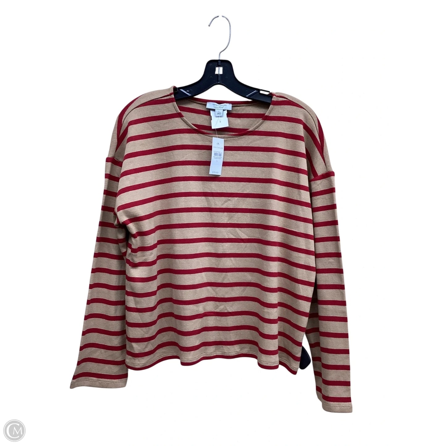 Top Long Sleeve By Ann Taylor In Striped Pattern, Size: L
