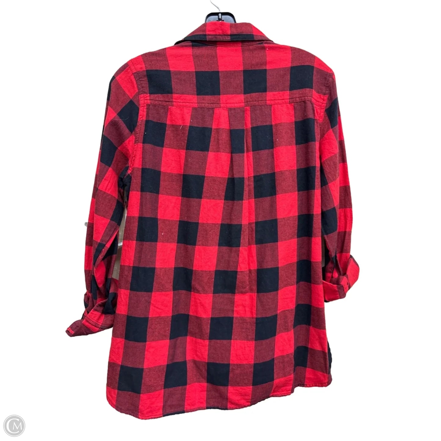 Top Long Sleeve By Old Navy In Plaid Pattern, Size: M