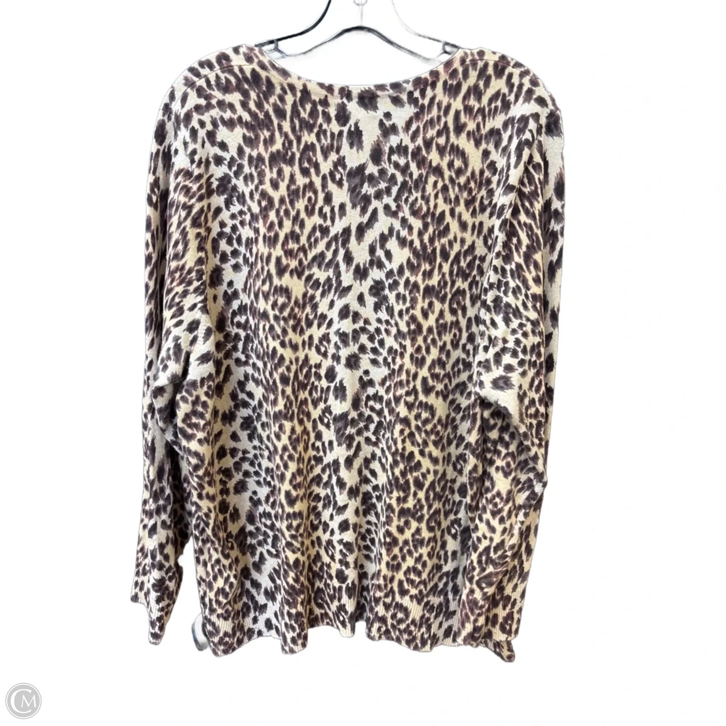 Sweater Cardigan By Croft And Barrow In Animal Print, Size: 2x