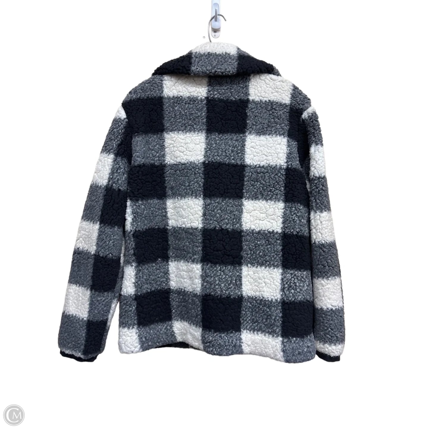 Jacket Faux Fur & Sherpa By Knox Rose In Black & White, Size: L