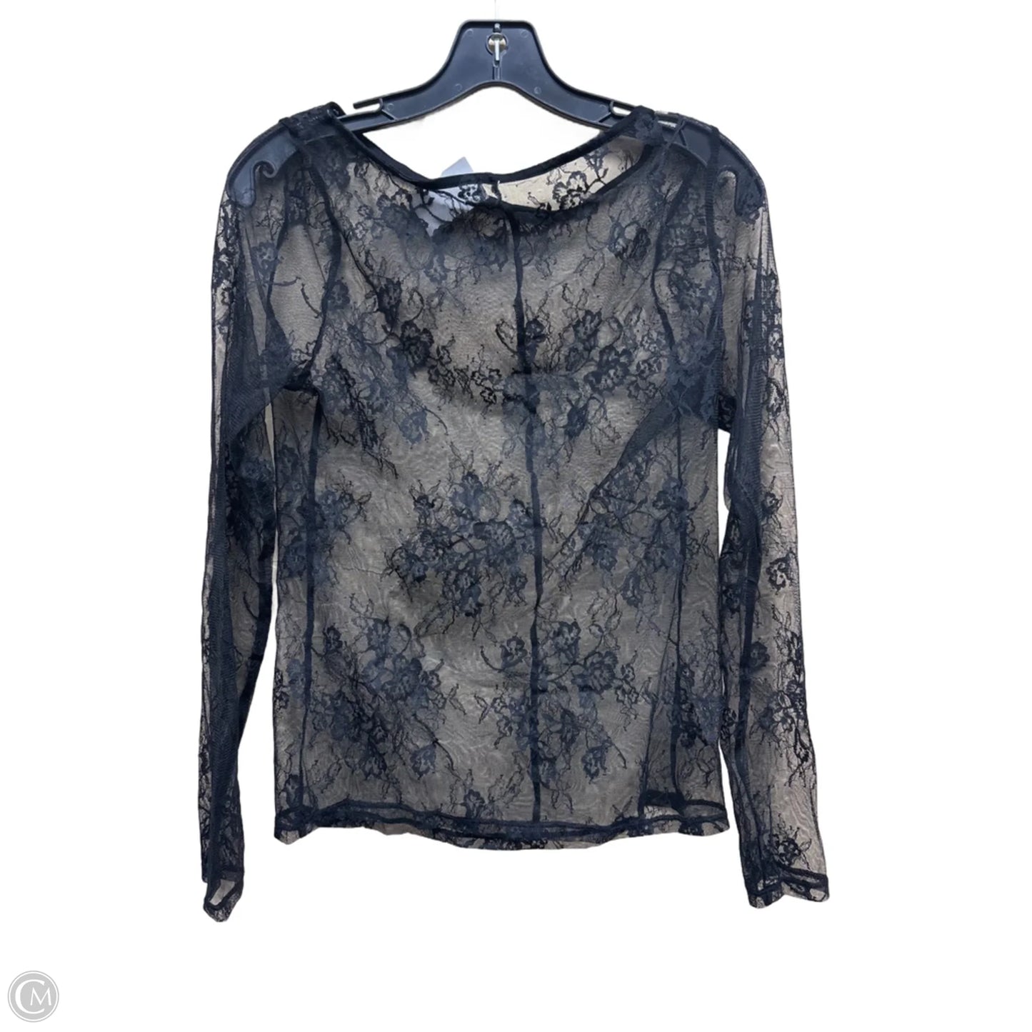 Top Long Sleeve By Clothes Mentor In Black